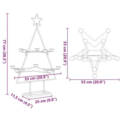 Kovový Vánoční Stromeček Pro Dekorace Černý 75 Cm