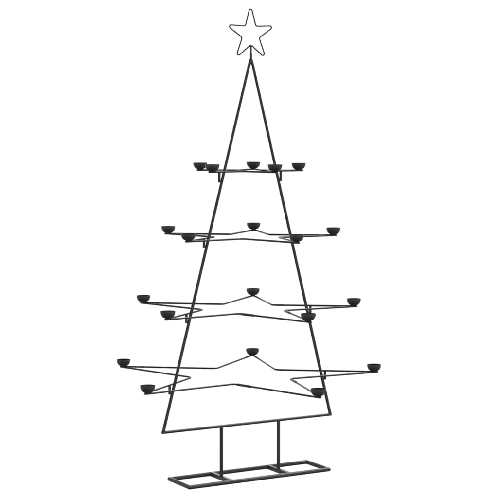 Kovový Vánoční Stromeček Pro Dekorace Černý 140 Cm