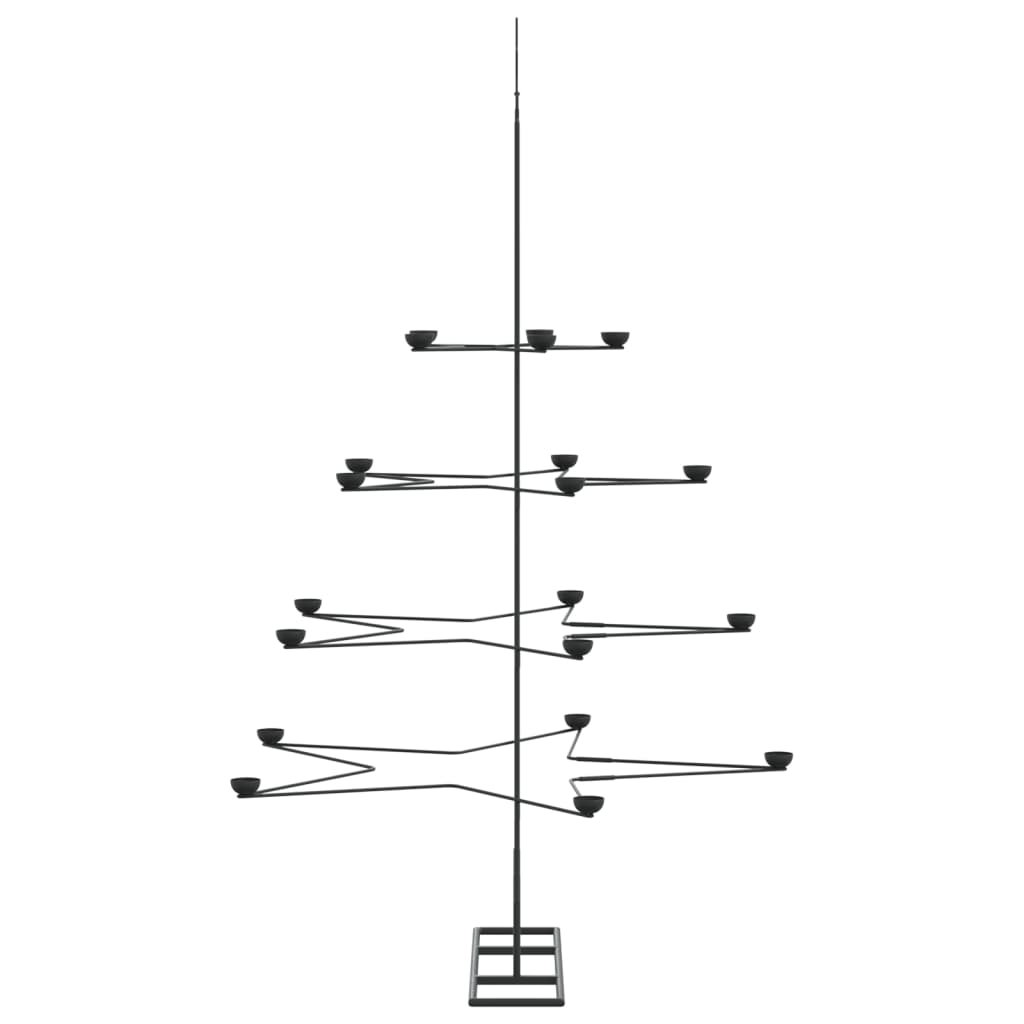 Kovový Vánoční Stromeček Pro Dekorace Černý 140 Cm