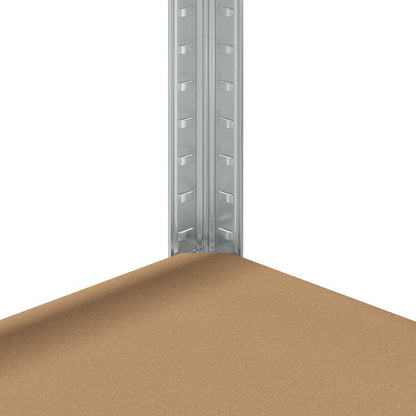 5Patrové Úložné Regály 3 Ks Stříbrné Ocel A Kompozitní Dřevo Stříbrná