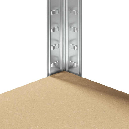 5Patrový Rohový Regál Stříbrný Ocel A Kompozitní Dřevo Stříbrná