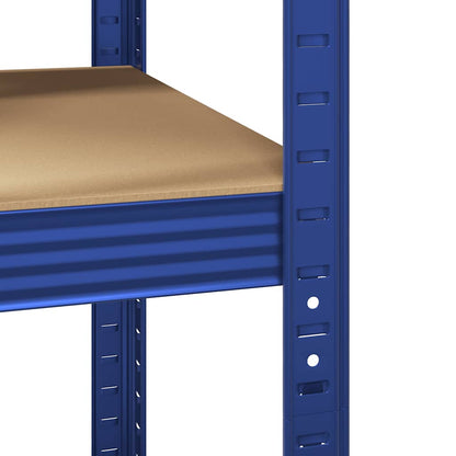 5Patrový Rohový Regál Modrý Ocel A Kompozitní Dřevo Modrá