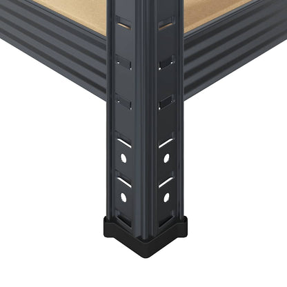 5Patrové Úložné Regály 2 Ks Antracitové Ocel A Kompozitní Dřevo Antracitová