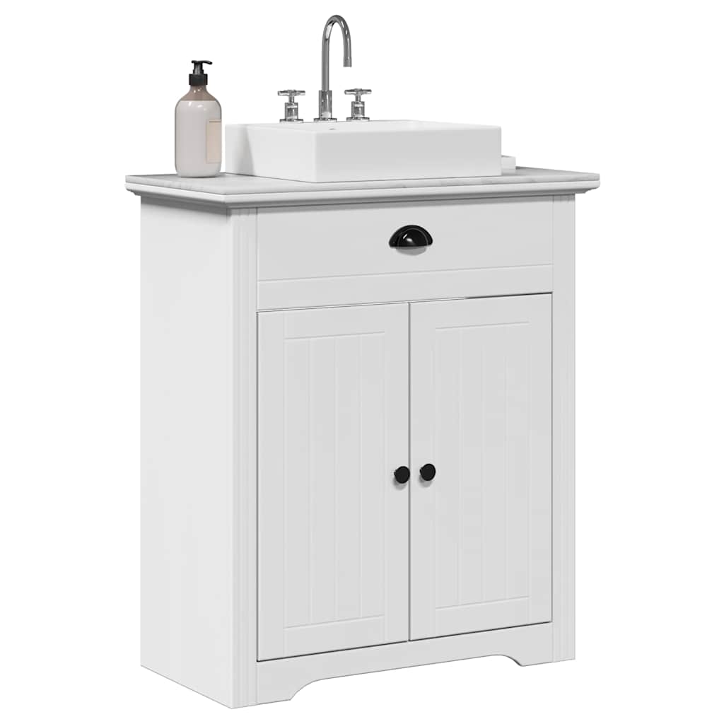 Koupelnová Skříňka S Umyvadlem "Bodo" Bílý A Hnědá 70X35X80 Cm