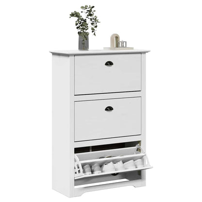 Botník "Bodo" Bílý A Hnědá 80X35X118 Cm