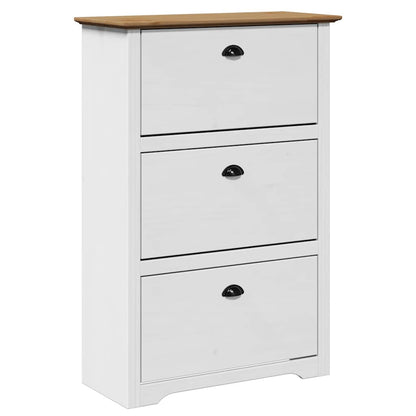 Botník "Bodo" Bílý A Hnědá 80X35X118 Cm