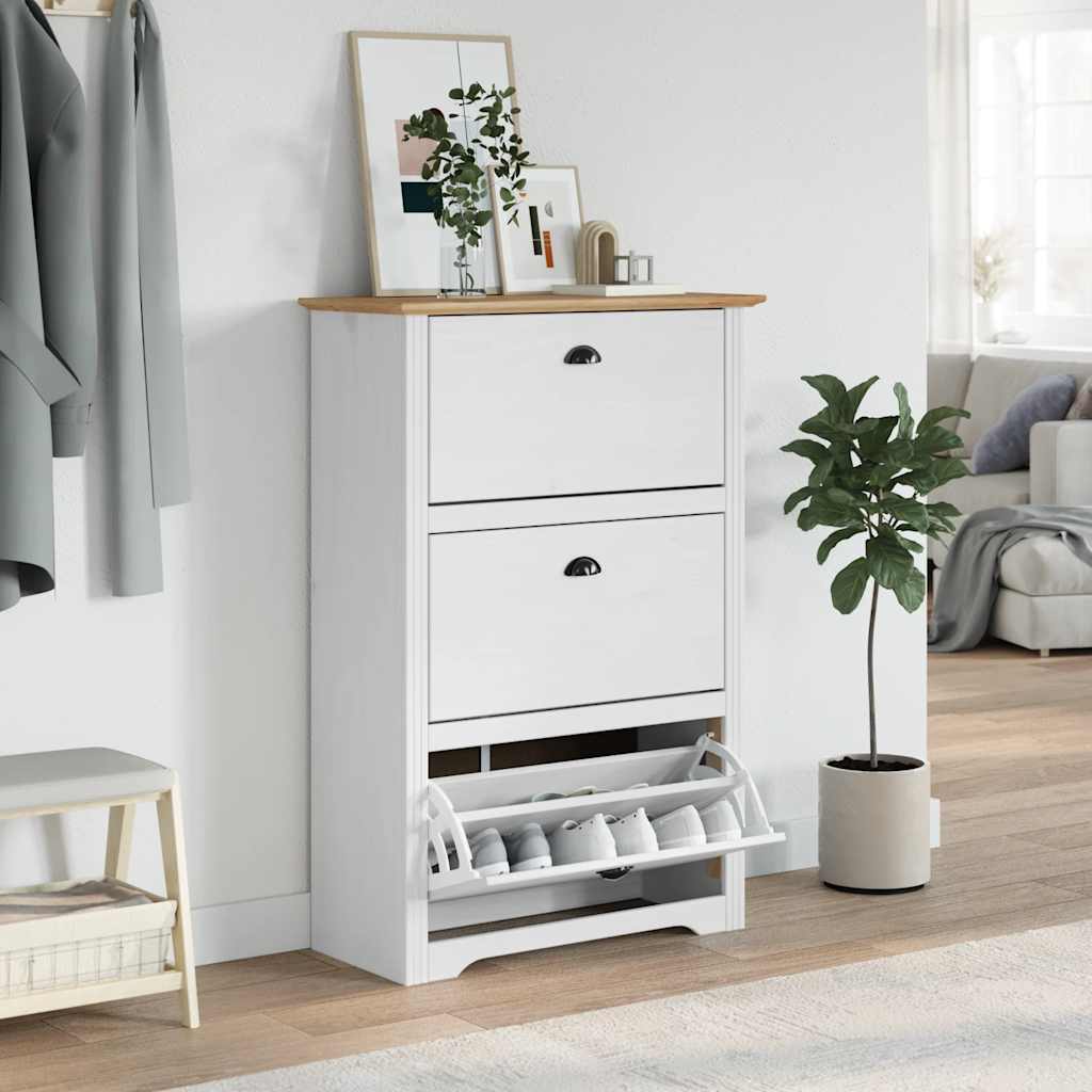 Botník "Bodo" Bílý A Hnědá 80X35X118 Cm