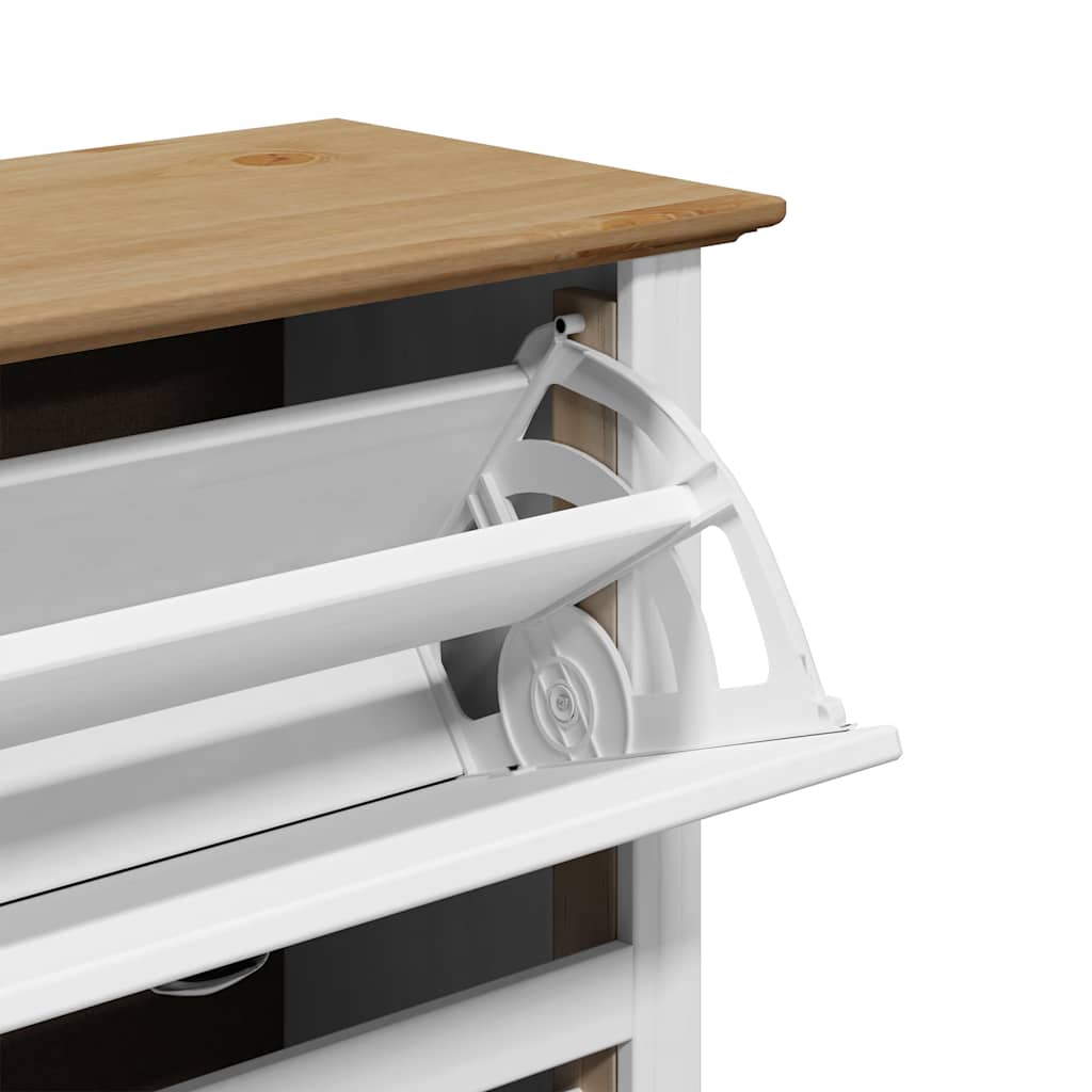 Botník "Bodo" Bílý A Hnědá 80X35X118 Cm