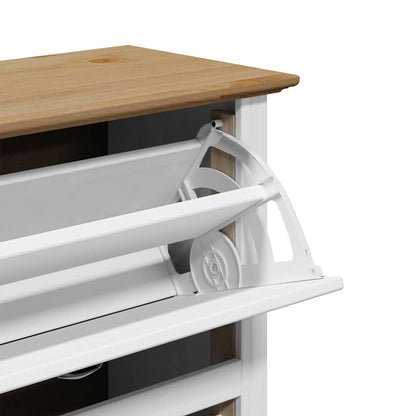 Botník "Bodo" Bílý A Hnědá 80X35X118 Cm