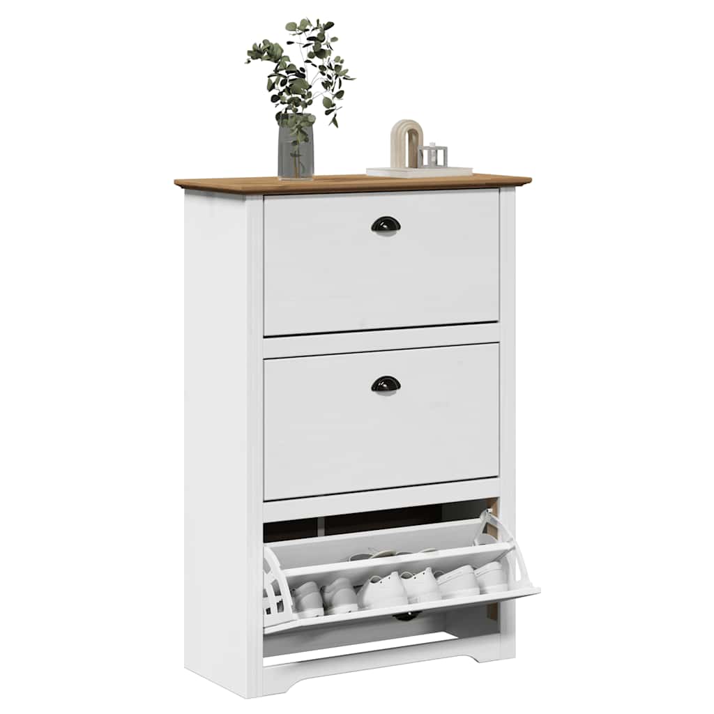 Botník "Bodo" Bílý A Hnědá 80X35X118 Cm