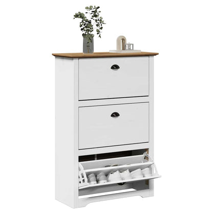 Botník "Bodo" Bílý A Hnědá 80X35X118 Cm