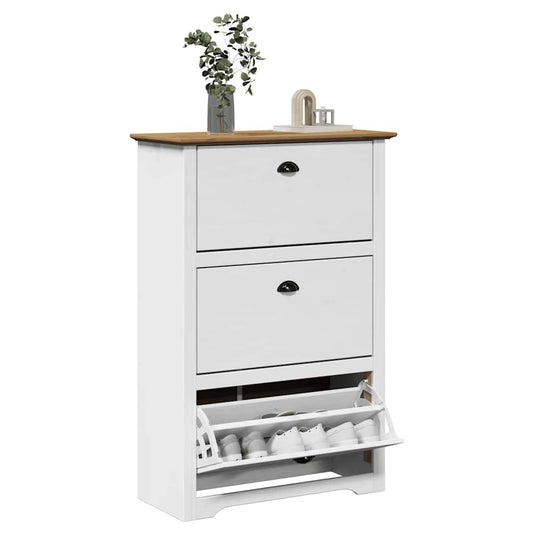 Botník "Bodo" Bílý A Hnědá 80X35X118 Cm