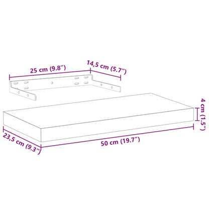 Plovoucí Police 4 Ks 50 X 23,5 X 4 Cm Kompozitní Dřevo
