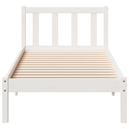 Prodloužený Rám Postele Bez Matrace Bílý 80 X 210 Cm Borovice