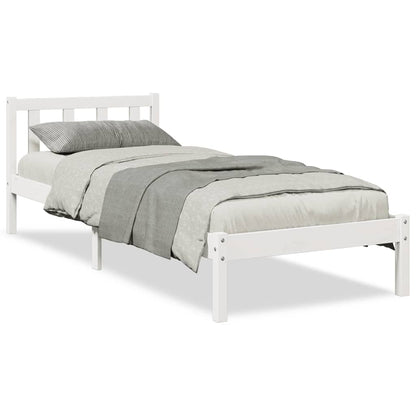 Prodloužený Rám Postele Bez Matrace Bílý 90 X 210 Cm Borovice