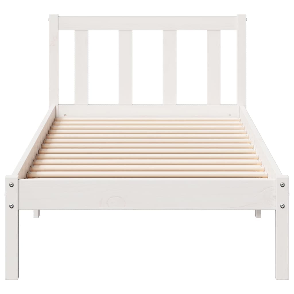 Prodloužený Rám Postele Bez Matrace Bílý 90 X 210 Cm Borovice