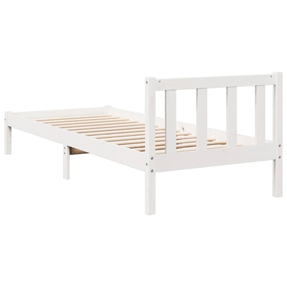 Prodloužený Rám Postele Bez Matrace Bílý 100 X 210 Cm Borovice