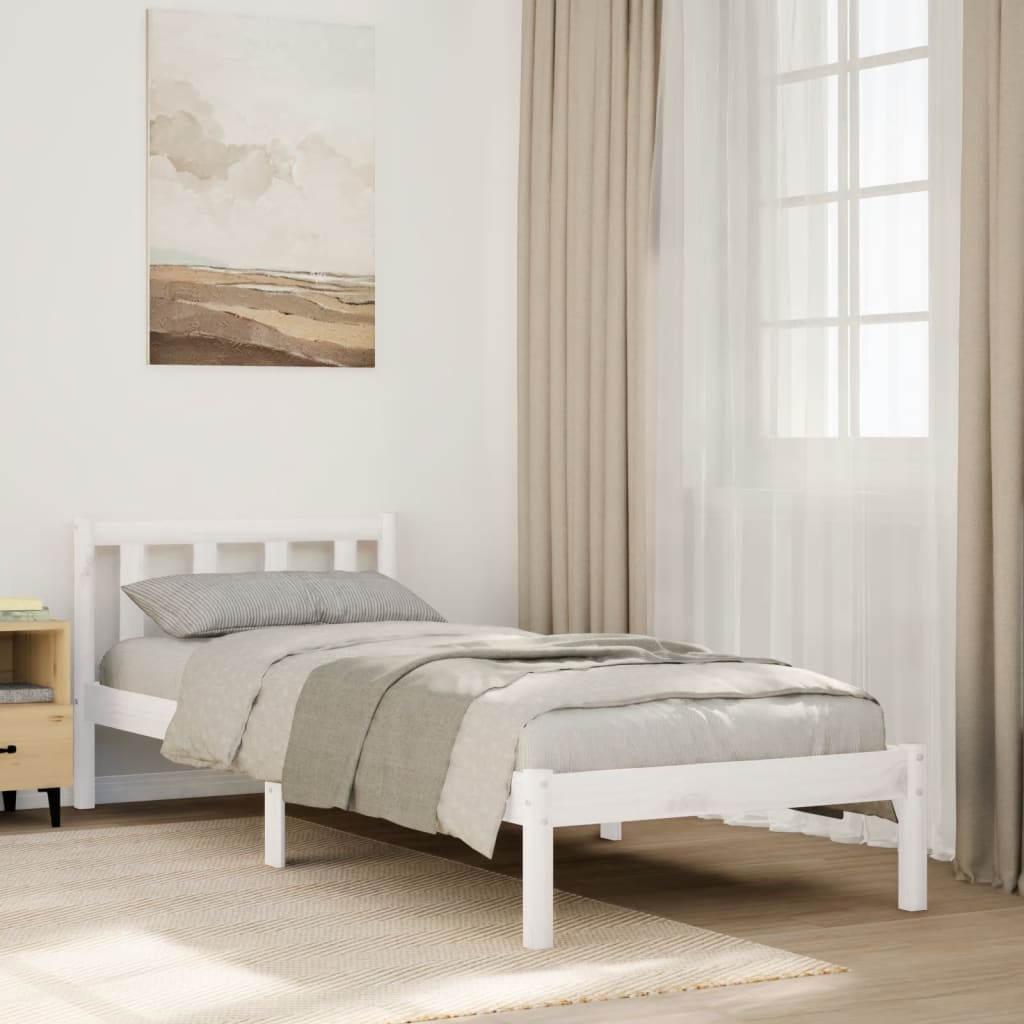 Prodloužený Rám Postele Bez Matrace Bílý 100 X 210 Cm Borovice