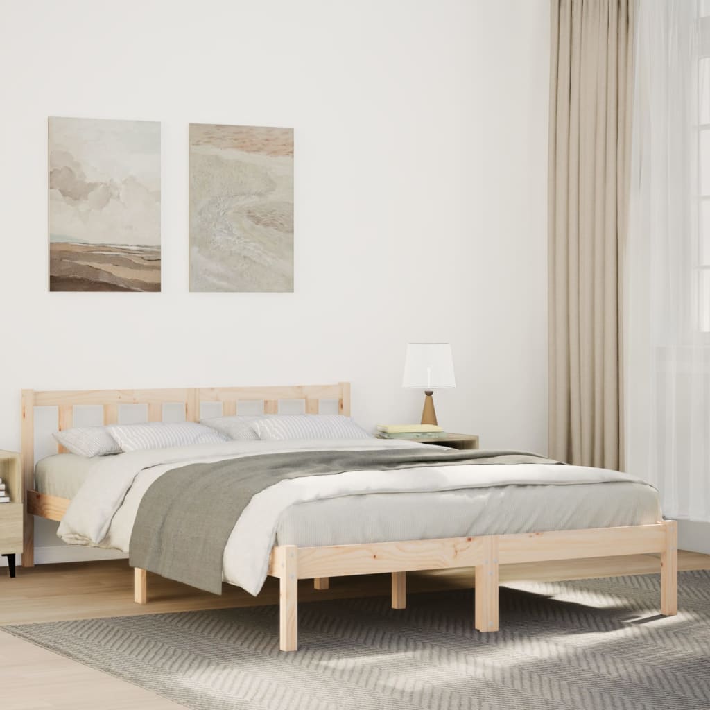 Prodloužený Rám Postele Bez Matrace 140 X 210 Cm Borovice