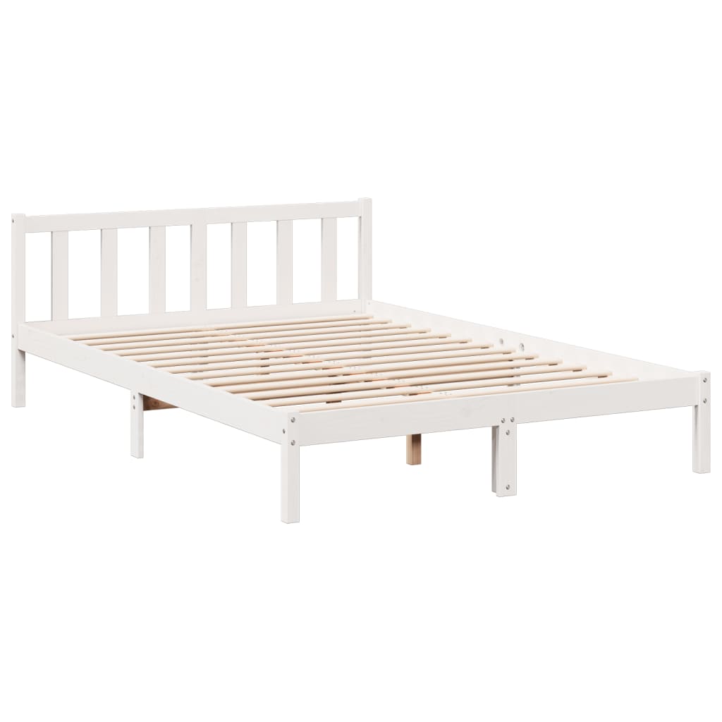 Prodloužený Rám Postele Bez Matrace Bílý 140 X 210 Cm Borovice