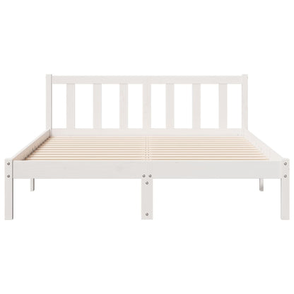 Prodloužený Rám Postele Bez Matrace Bílý 140 X 210 Cm Borovice