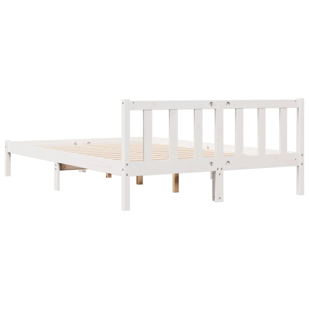 Prodloužený Rám Postele Bez Matrace Bílý 140 X 210 Cm Borovice