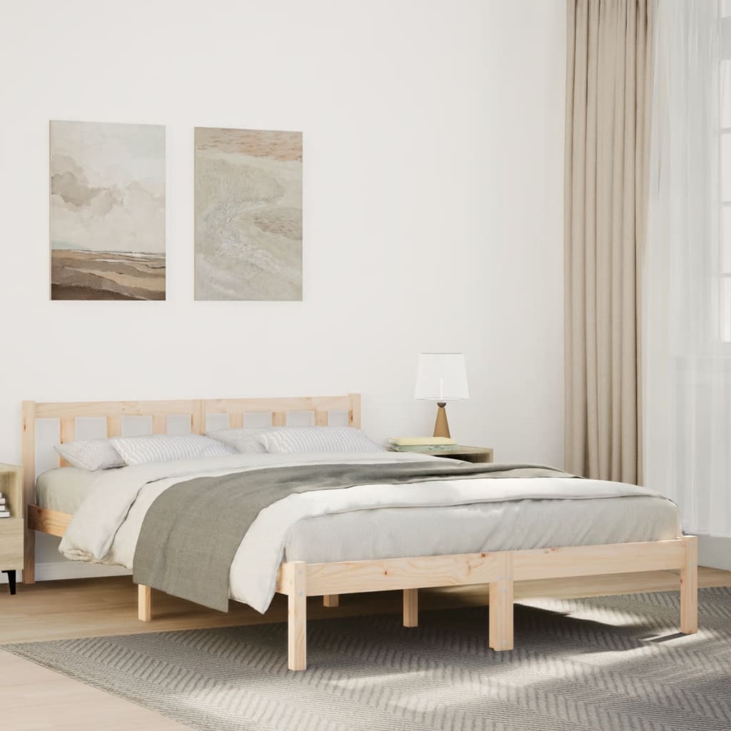 Prodloužený Rám Postele Bez Matrace 160 X 210 Cm Borovice