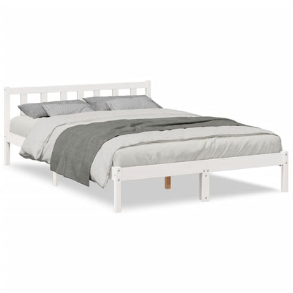 Prodloužený Rám Postele Bez Matrace Bílý 160 X 210 Cm Borovice