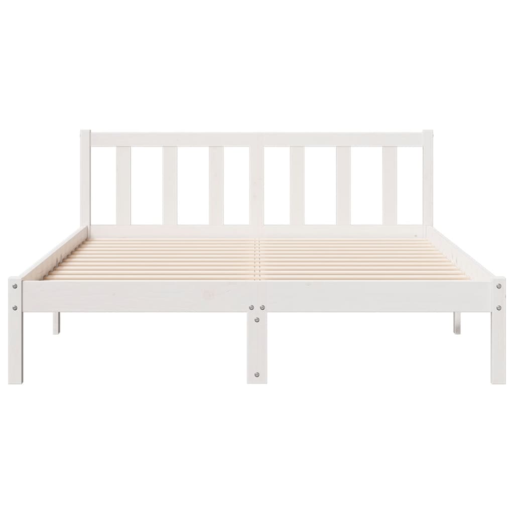 Prodloužený Rám Postele Bez Matrace Bílý 160 X 210 Cm Borovice