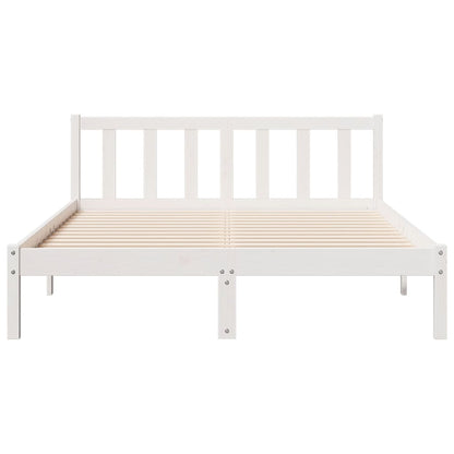 Prodloužený Rám Postele Bez Matrace Bílý 160 X 210 Cm Borovice