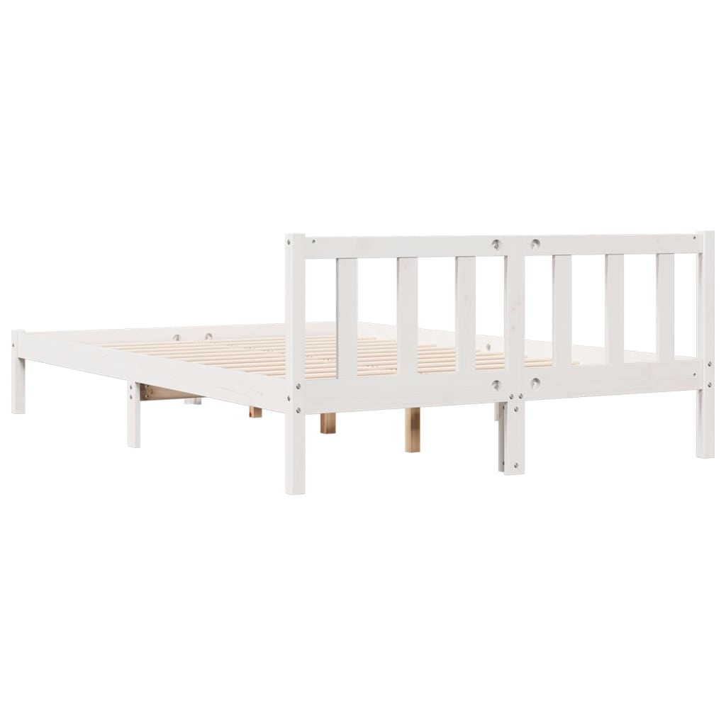 Prodloužený Rám Postele Bez Matrace Bílý 160 X 210 Cm Borovice
