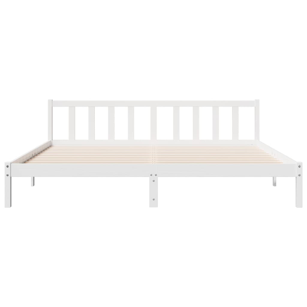 Prodloužený Rám Postele Bez Matrace Bílý 180 X 210 Cm Borovice