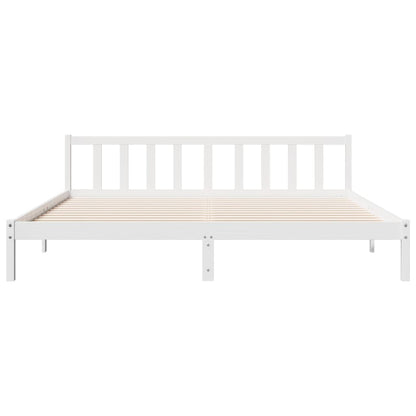 Prodloužený Rám Postele Bez Matrace Bílý 180 X 210 Cm Borovice