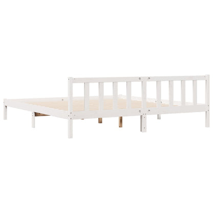 Prodloužený Rám Postele Bez Matrace Bílý 180 X 210 Cm Borovice