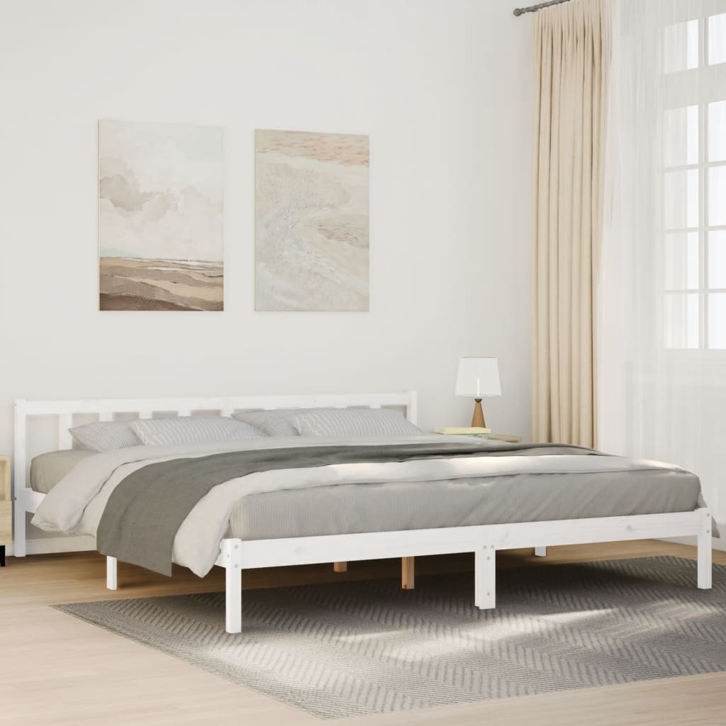 Prodloužený Rám Postele Bez Matrace Bílý 180 X 210 Cm Borovice