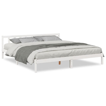 Prodloužený Rám Postele Bez Matrace Bílý 200 X 210 Cm Borovice