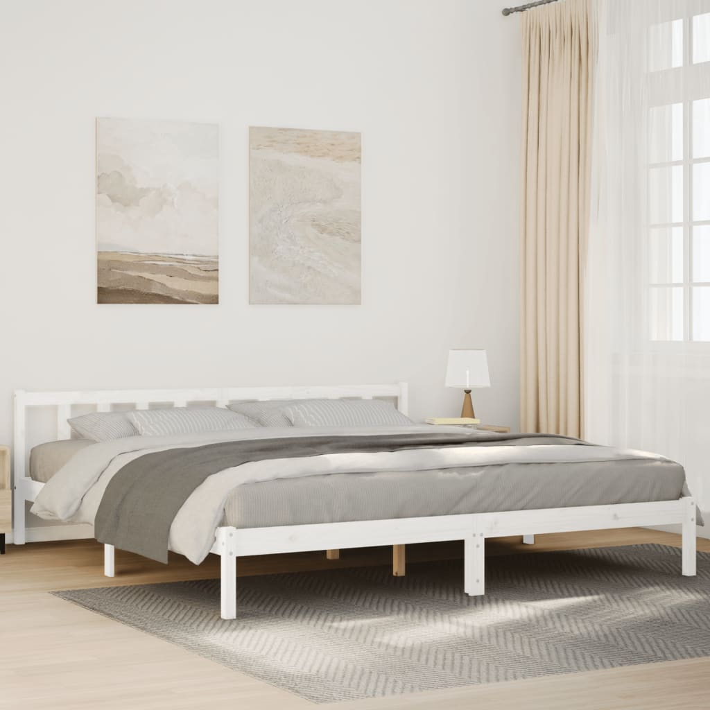 Prodloužený Rám Postele Bez Matrace Bílý 200 X 210 Cm Borovice