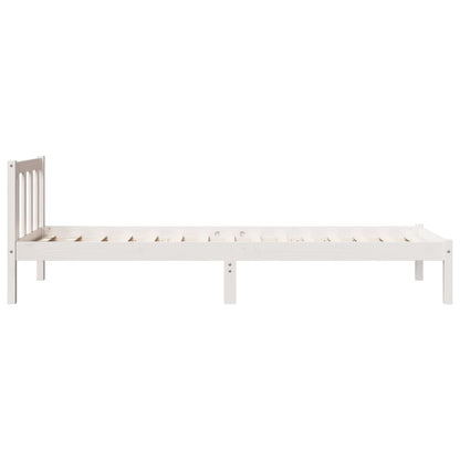 Prodloužený Rám Postele Bez Matrace Bílý 80 X 220 Cm Borovice