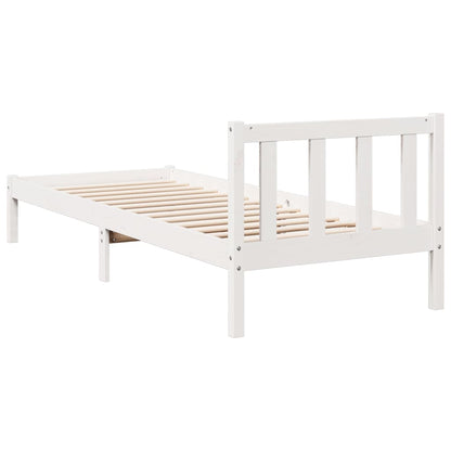 Prodloužený Rám Postele Bez Matrace Bílý 80 X 220 Cm Borovice