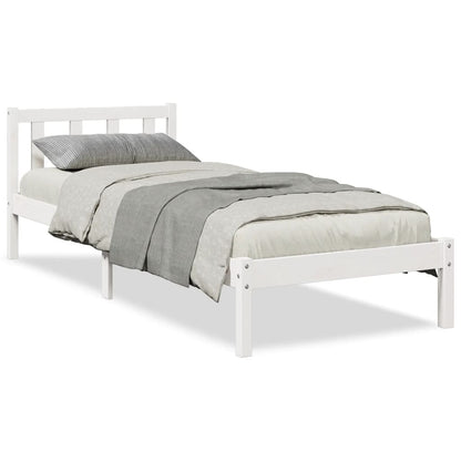 Prodloužený Rám Postele Bez Matrace Bílý 100 X 220 Cm Borovice