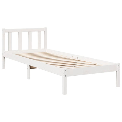 Prodloužený Rám Postele Bez Matrace Bílý 100 X 220 Cm Borovice