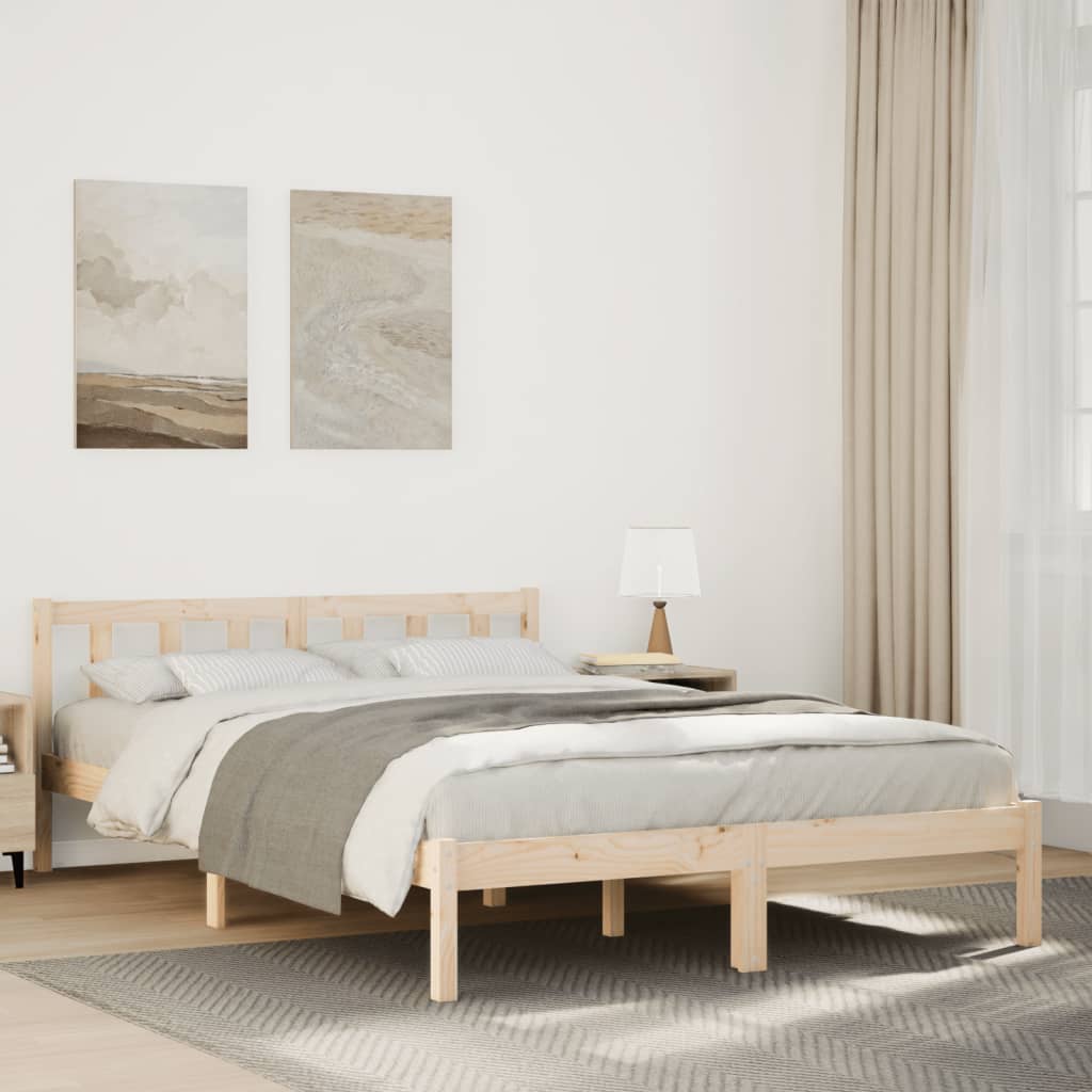 Prodloužený Rám Postele Bez Matrace 140 X 220 Cm Borovice