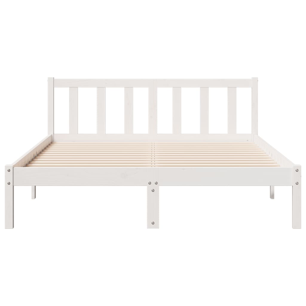 Prodloužený Rám Postele Bez Matrace Bílý 140 X 220 Cm Borovice