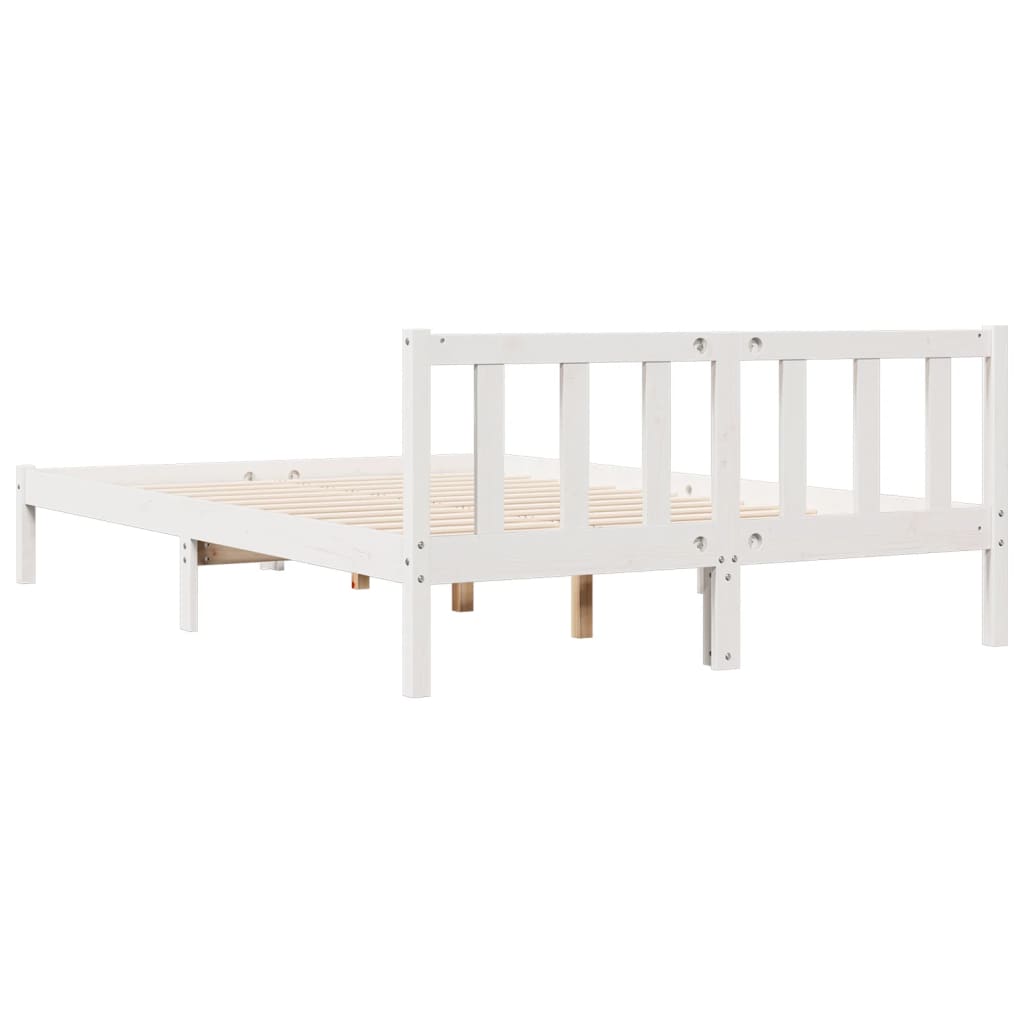 Prodloužený Rám Postele Bez Matrace Bílý 140 X 220 Cm Borovice