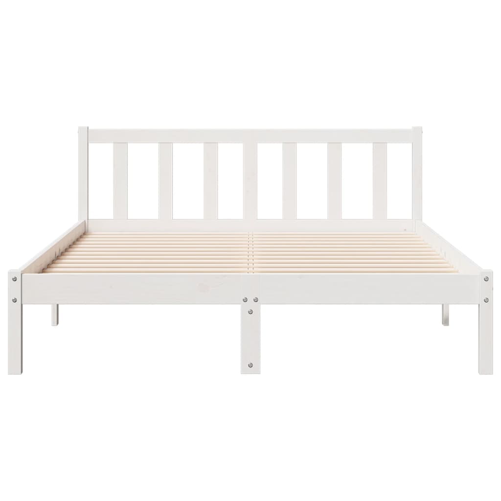 Prodloužený Rám Postele Bez Matrace Bílý 160 X 220 Cm Borovice