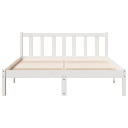 Prodloužený Rám Postele Bez Matrace Bílý 160 X 220 Cm Borovice