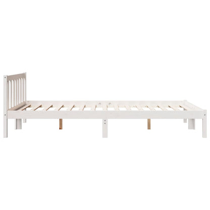 Prodloužený Rám Postele Bez Matrace Bílý 160 X 220 Cm Borovice
