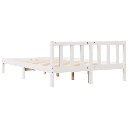Prodloužený Rám Postele Bez Matrace Bílý 160 X 220 Cm Borovice
