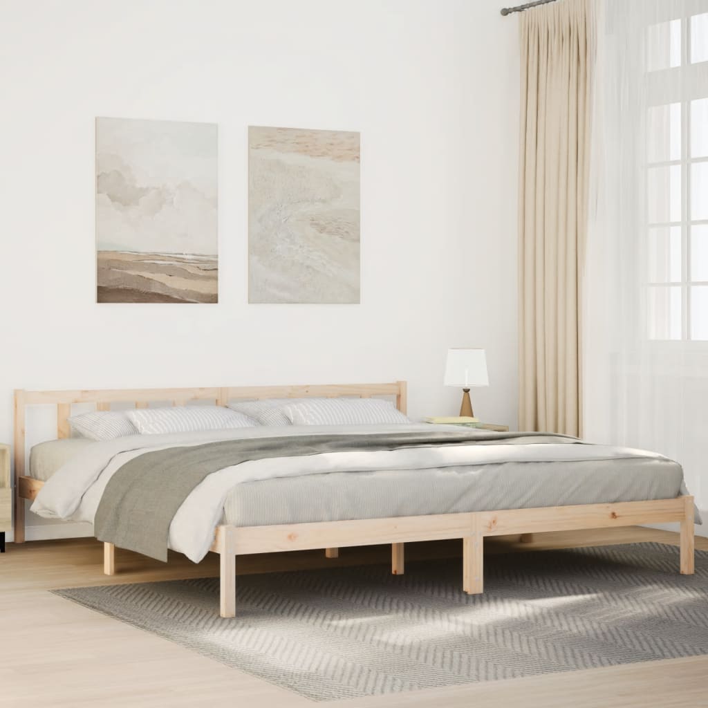 Prodloužený Rám Postele Bez Matrace 180 X 220 Cm Borovice