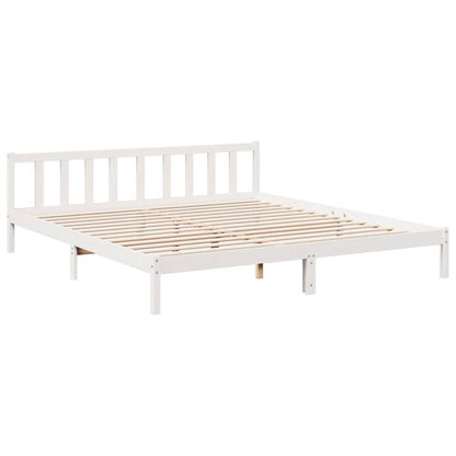 Prodloužený Rám Postele Bez Matrace Bílý 180 X 220 Cm Borovice